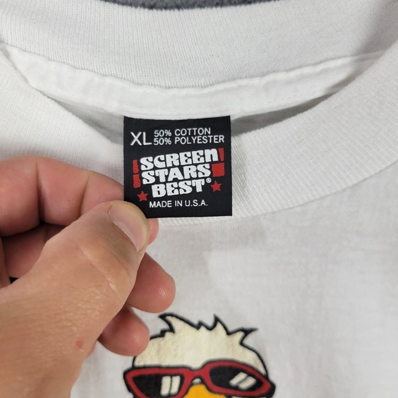 VTG Screen Stars Best T-Shirt Mens XL White Cotton Not Playing With A Full Duck - Picture 3 of 9